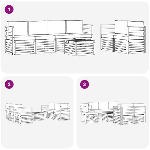 Комплект дивани за открито 7 pcs Бяло и антрацит Полиестер