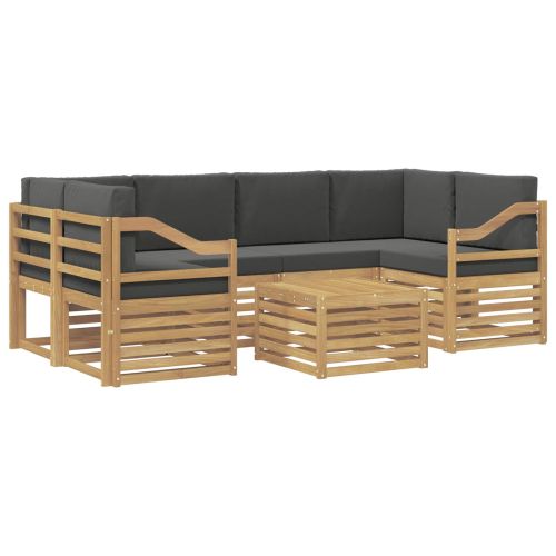 Комплект дивани за открито 7 pcs Бяло и антрацит Полиестер