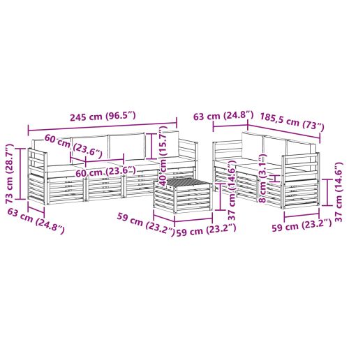 Комплекти дивани Солидно акациево дърво