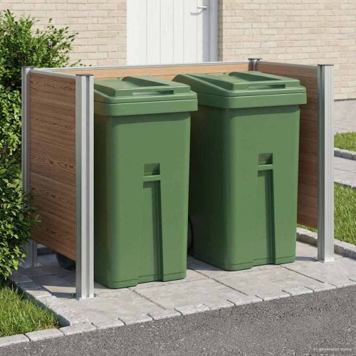 Оградка за кошче Кафяво 161 x 85 x 115 см Алуминий и WPC