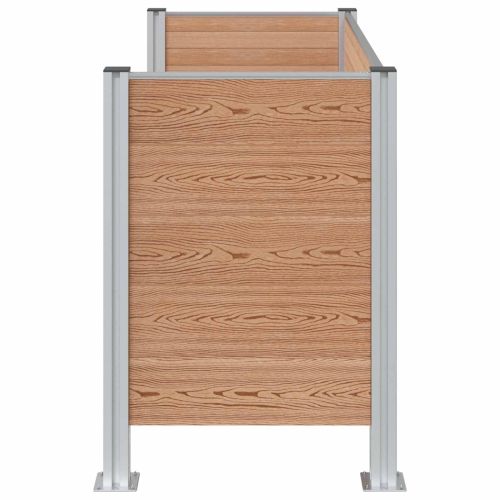 Оградка за кошче Кафяво 161 x 85 x 115 см Алуминий и WPC