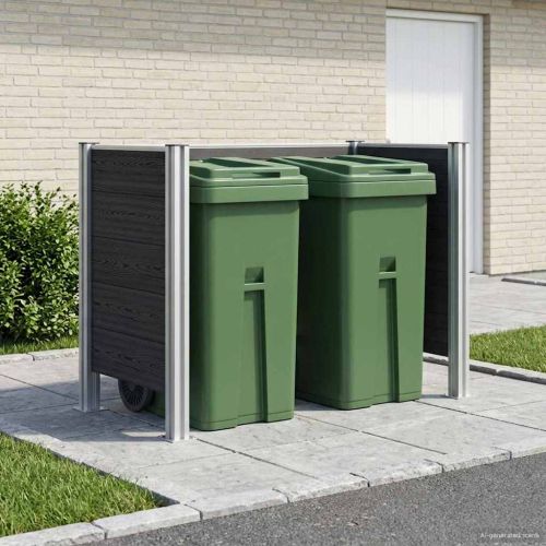Оградка за кошче Сиво 161 x 85 x 115 см Алуминий и WPC