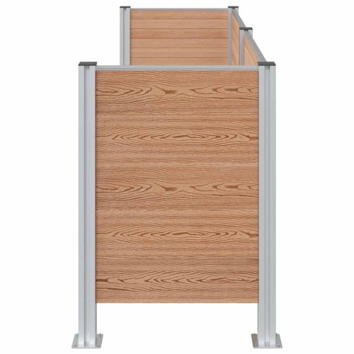Оградка за кошче Кафяво 237 x 85 x 115 см Алуминий и WPC
