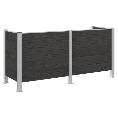 Оградка за кошче Сиво 237 x 85 x 115 см Алуминий и WPC