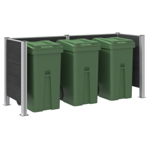 Оградка за кошче Сиво 237 x 85 x 115 см Алуминий и WPC