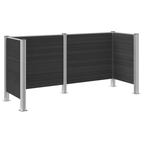 Оградка за кошче Сиво 237 x 85 x 115 см Алуминий и WPC