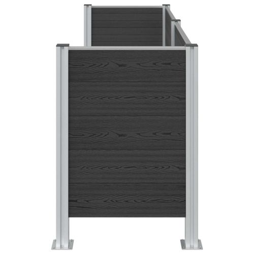 Оградка за кошче Сиво 237 x 85 x 115 см Алуминий и WPC