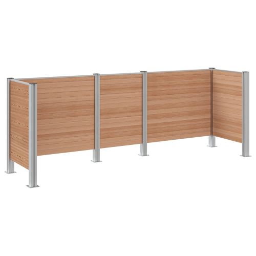 Оградка за кошче Кафяво 315 x 85 x 115 см Алуминий и WPC