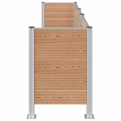 Оградка за кошче Кафяво 315 x 85 x 115 см Алуминий и WPC