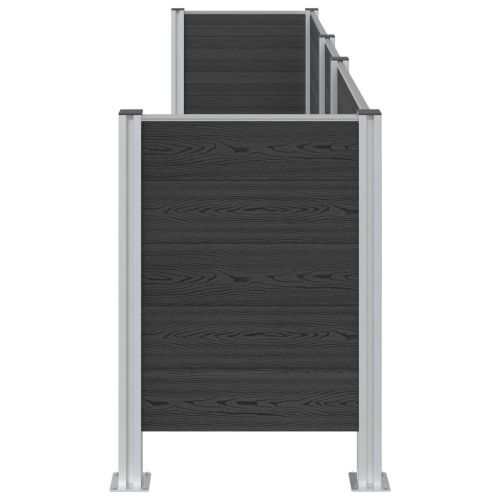 Оградка за кошче Сиво 315 x 85 x 115 см Алуминий и WPC