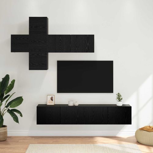 Комплект ТВ шкаф Монтиране на стена 3 pcs Инженерна дървесина