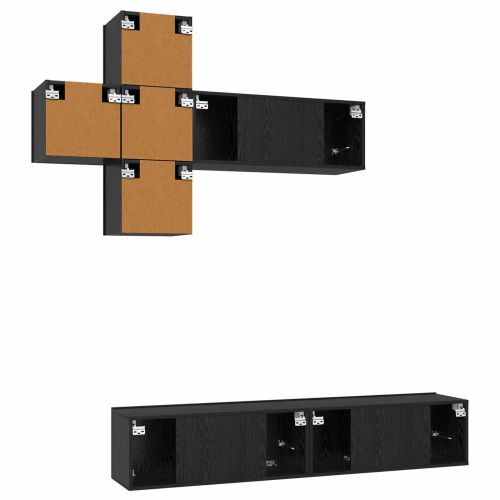 Комплект ТВ шкаф Монтиране на стена 3 pcs Инженерна дървесина