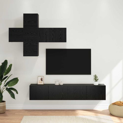 Комплект ТВ шкаф Монтиране на стена 3 pcs Инженерна дървесина