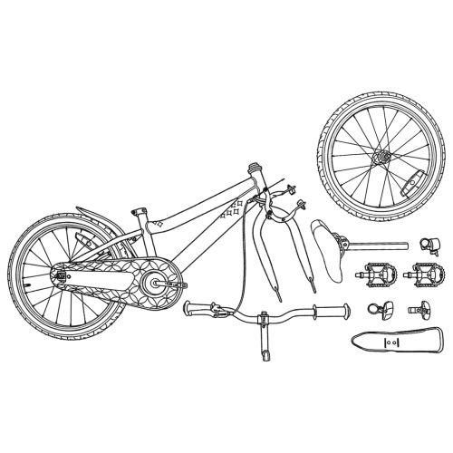 Детски Велосипед 18 инча за 5-7 години Черно
