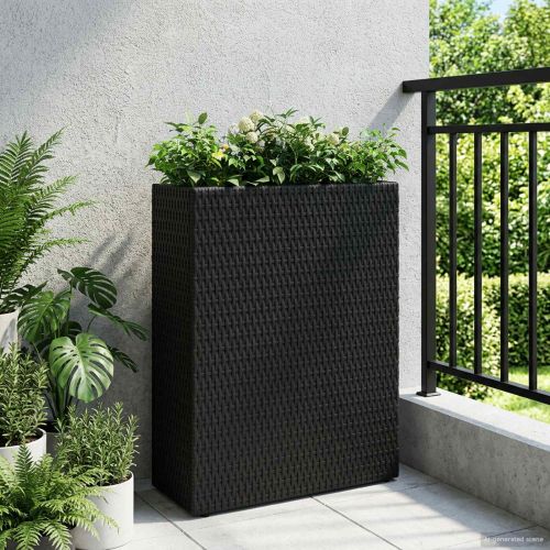 Висока саксия Черно 55 x 22 x 70 см полиратан