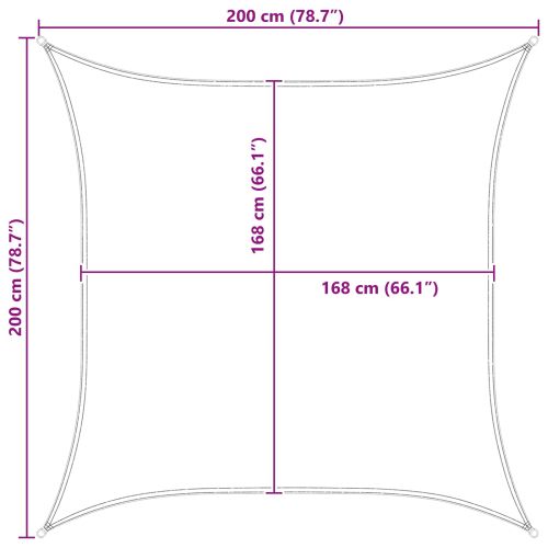 Слънчево платно за сянка Синьо и бяло 2 x 2 m