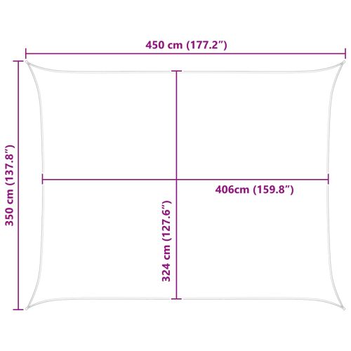 Слънчево платно за сянка Светлосив и бял 4,5 x 3,5 м