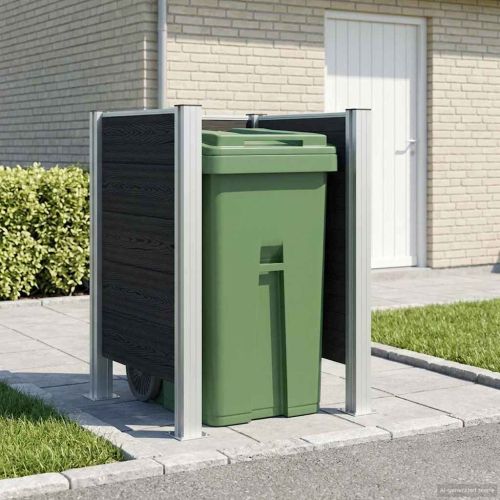 Оградка за кошче Сиво 85 x 85 x 115 см Алуминий и WPC