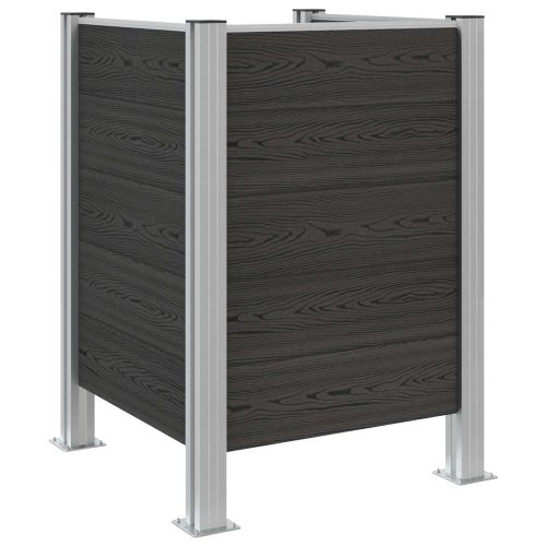 Оградка за кошче Сиво 85 x 85 x 115 см Алуминий и WPC
