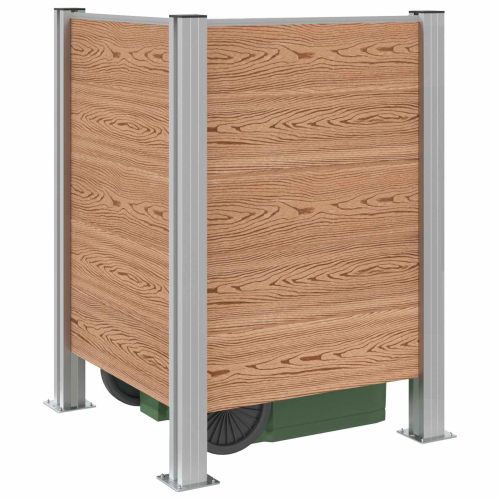 Оградка за кошче Кафяво 85 x 85 x 115 см Алуминий и WPC