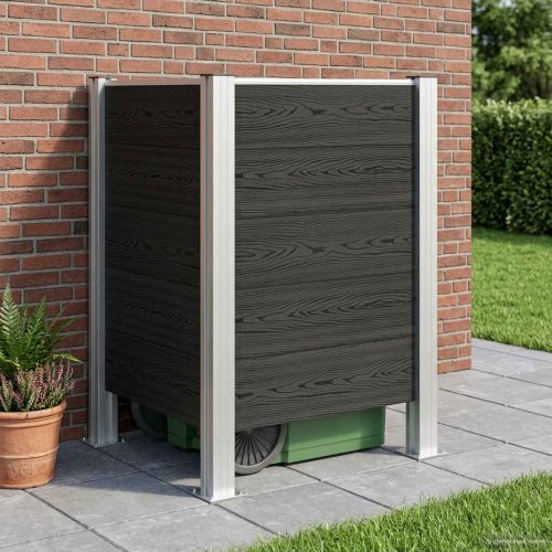 Оградка за кошче Сиво 85 x 85 x 115 см Алуминий и WPC