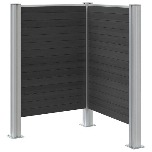 Оградка за кошче Сиво 85 x 85 x 115 см Алуминий и WPC