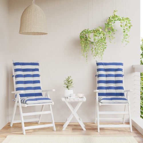 Възглавница за открито 2 pcs Синьо и бяло 120 x 50 x 7 см