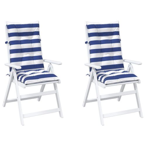 Възглавница за открито 2 pcs Синьо и бяло 120 x 50 x 7 см