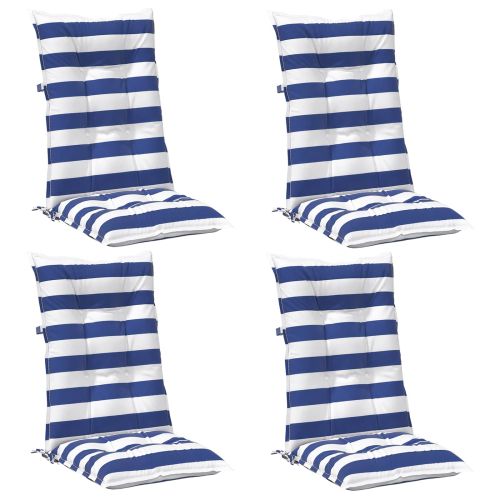 Възглавница за открито 4 pcs Синьо и бяло 120 x 50 x 7 см