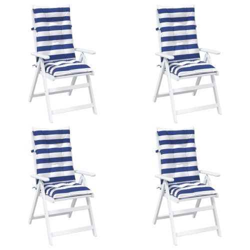 Възглавница за открито 4 pcs Синьо и бяло 120 x 50 x 7 см