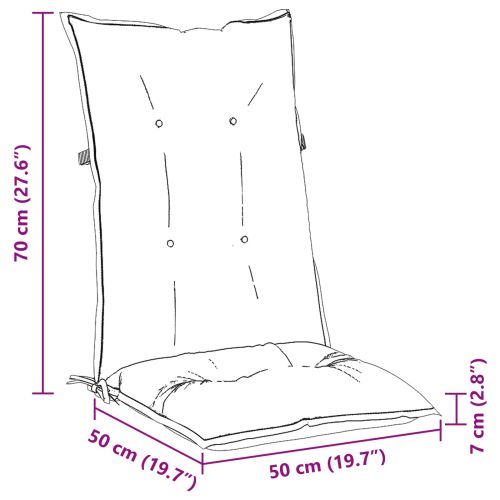 Възглавница за открито 4 pcs Синьо и бяло 120 x 50 x 7 см
