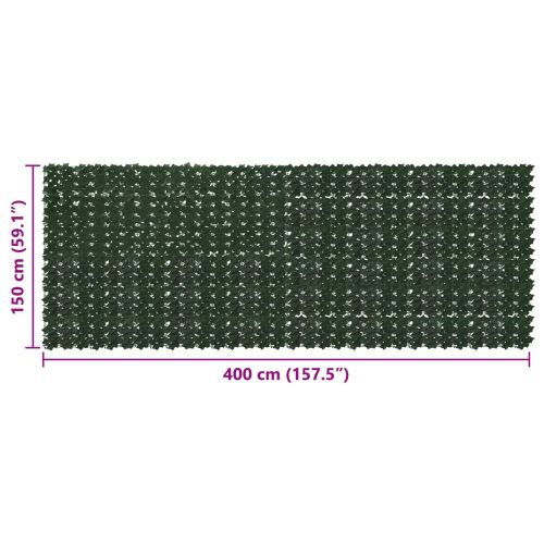 Завеса за балкон с листа Тъмнозелено 400 x 150 cm