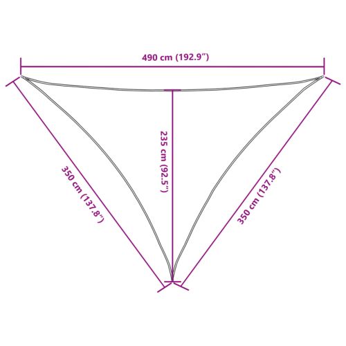 Платно-сенник Оксфорд плат триъгълно 3,5x3,5x4,9 м тъмнозелено