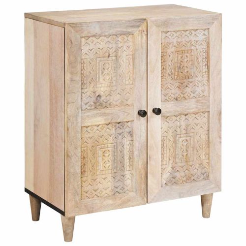 Служебен шкаф 3 pcs Бяло 180 x 33,5 x 75 см мангово дърво масив