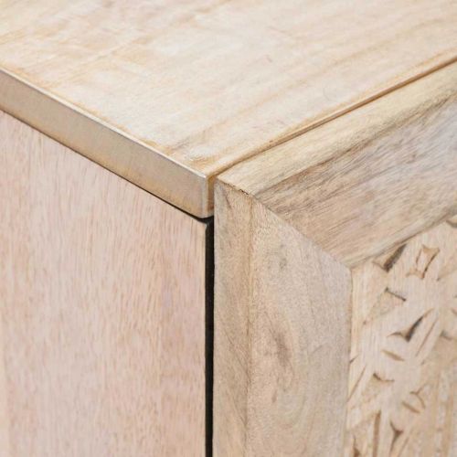 Служебен шкаф 3 pcs Бяло 180 x 33,5 x 75 см мангово дърво масив