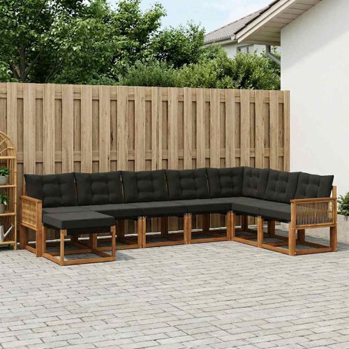 Комплект дивани за открито 8 pcs Естествено и черно