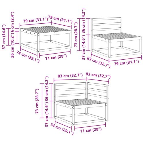 Комплект дивани за открито 8 pcs Натурално