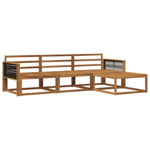 Комплект дивани за открито 4 pcs Натурално