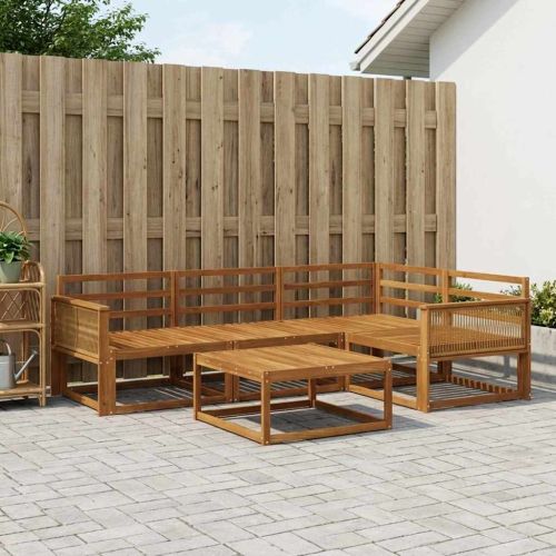 Комплект дивани за открито 5 pcs Натурално