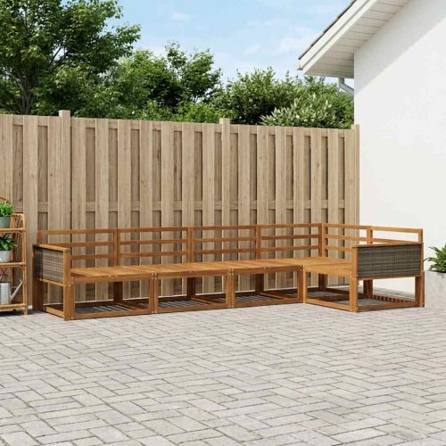 Комплект дивани за открито 5 pcs Натурално