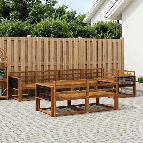 Комплект дивани за открито 7 pcs Натурално