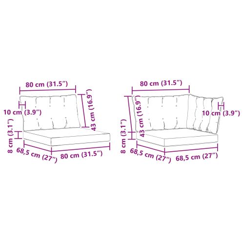 Комплект дивани за открито с възглавница 4 pcs Бяло и кремаво