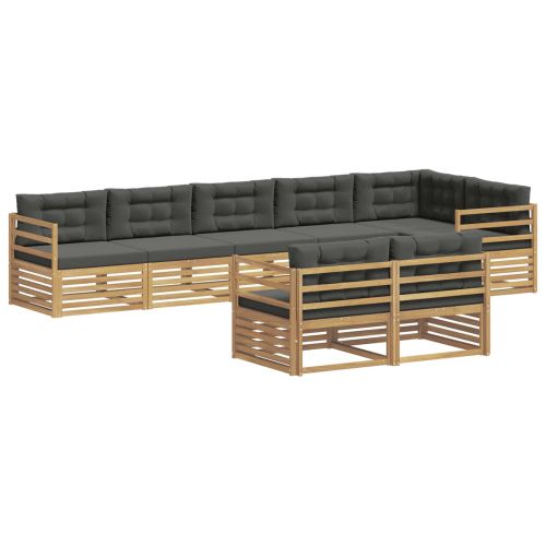 Комплект дивани за открито 8 pcs Бяло и антрацит Полиестер