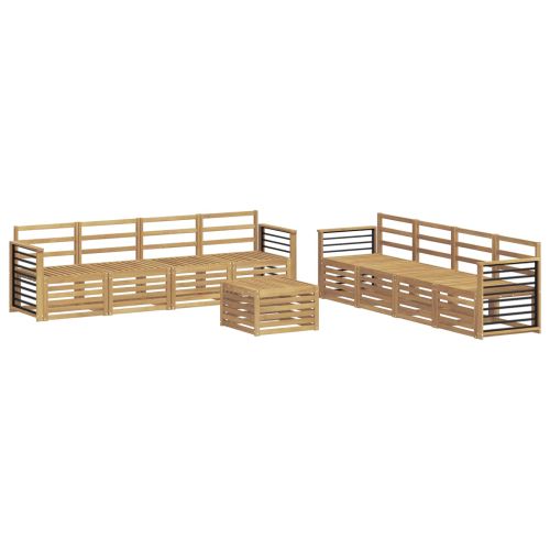 Комплекти дивани 9 pcs Бяло Полиестер