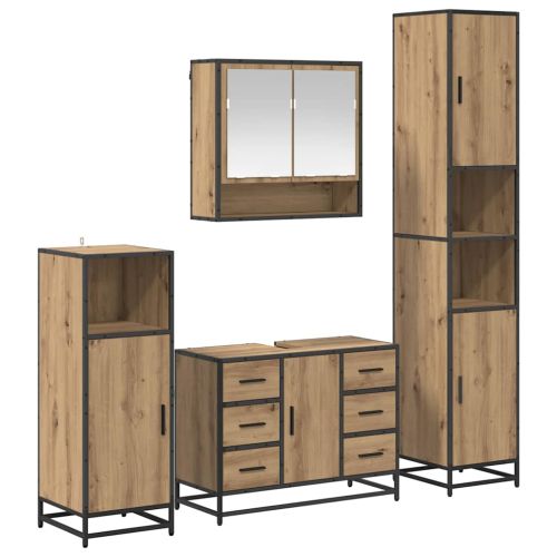 Комплект мебели за баня с чекмедже 4 pcs Дъб Инженерно дърво