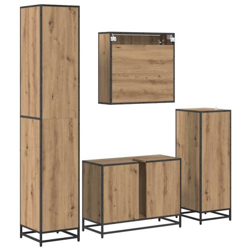 Комплект мебели за баня с чекмедже 4 pcs Дъб Инженерно дърво