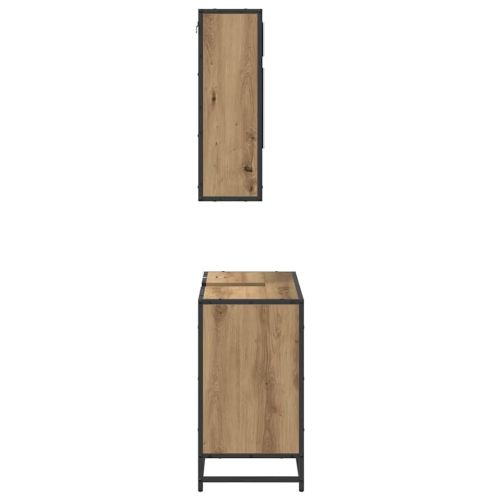 Комплект мебели за баня с чекмедже 2 pcs Дъб Инженерно дърво