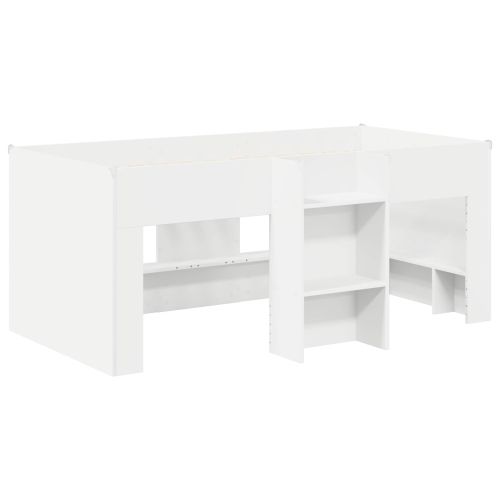 Легло за деца с висока рамка 2 pcs Бяло 163 x 101,1 x 68,5 см