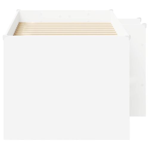 Легло за деца с висока рамка 2 pcs Бяло 163 x 101,1 x 68,5 см