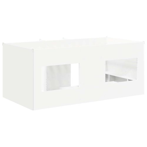 Легло за деца с висока рамка 2 pcs Бяло 163 x 101,1 x 68,5 см